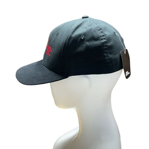 No Fear Hat Skull Flag Flex Ball Cap Black Red Stitching Small/Medium - Picture 4 of 16